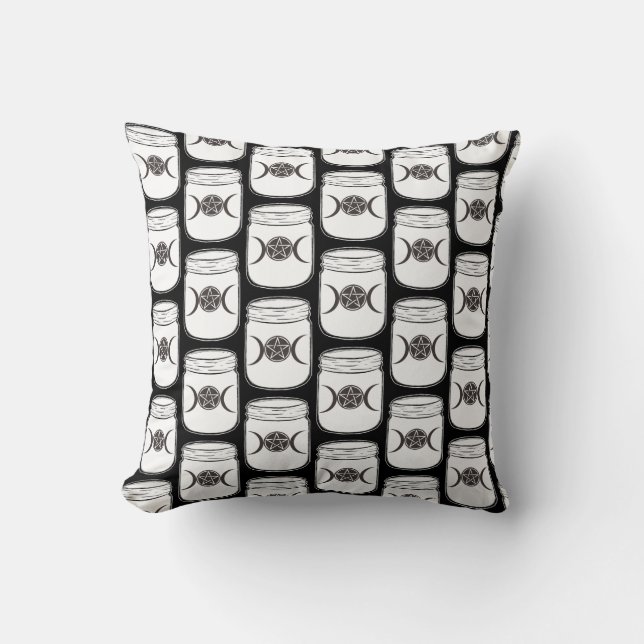 Mystical Magic Moons Triple Goddess Mason Jar Cushion (Front)