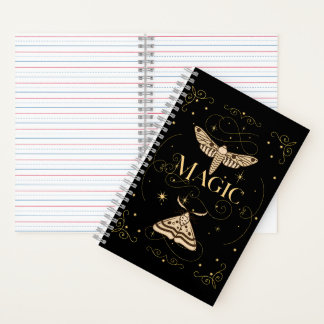 Mystical Magic Moth, Celestial Moon Notebook