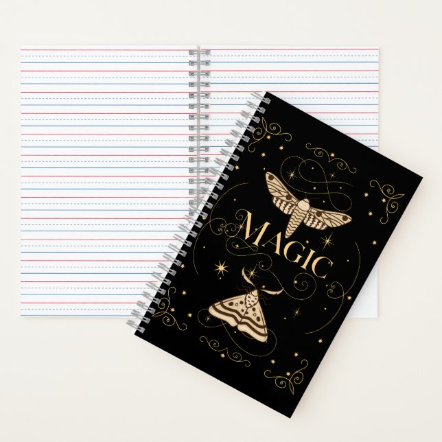 Mystical Magic Moth, Celestial Moon Notebook (Inside)