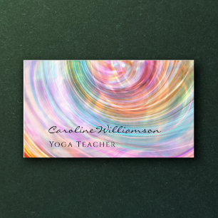 Mystical Magic Pink Lilac Shell Yoga Teacher Business Card
