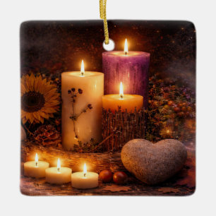 Mystical Magical Autumn Candles Ceramic Ornament
