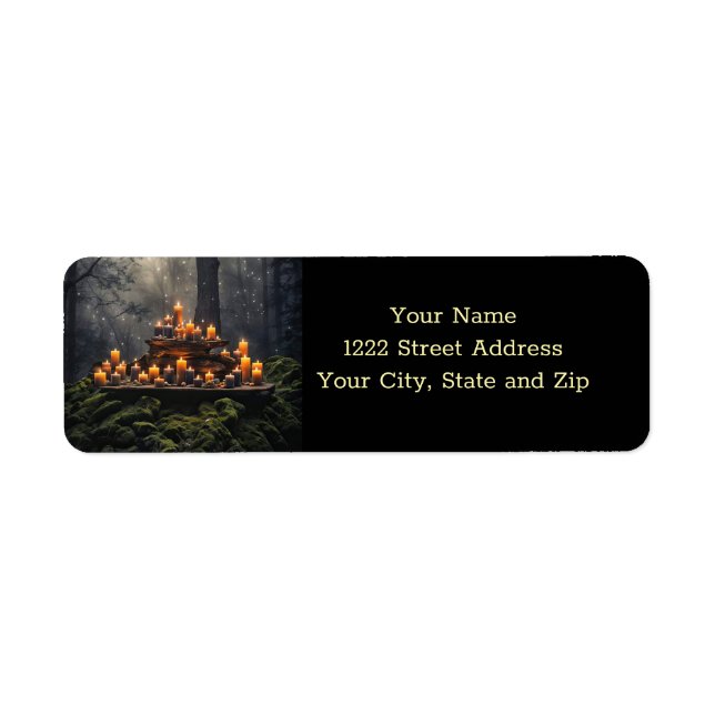 Mystical Magical Candles Forest Return Address (Front)
