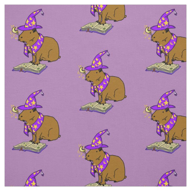 Mystical & Magical Capybara Wizard Fabric (Swatch)