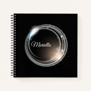 Mystical Magical Glowing Circle with Custom Text Notebook