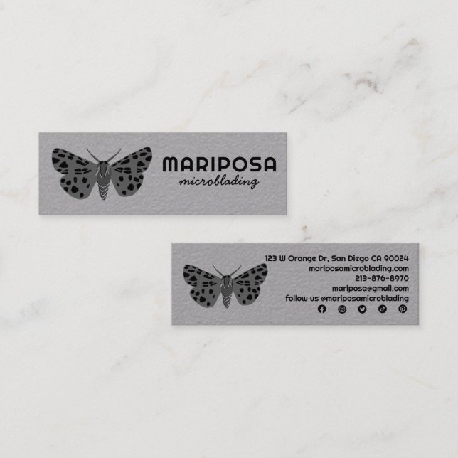 Mystical Magical MOTH Aesthetician Beauty Salon Mini Business Card (Front/Back)