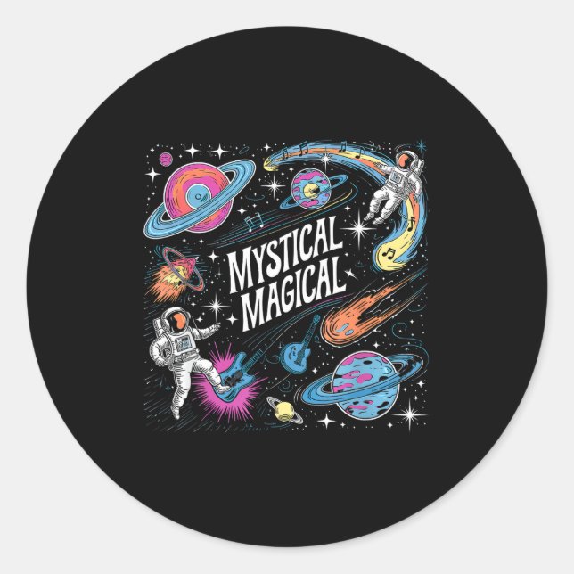 Mystical Magical Retro Aesthetic Space Gift Men Wo Classic Round Sticker (Front)