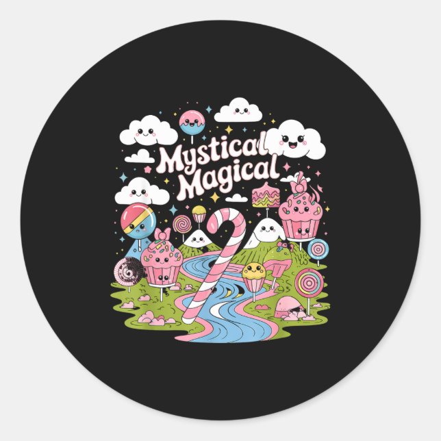 Mystical Magical Retro Aesthetic Space Gift Men Wo Classic Round Sticker (Front)