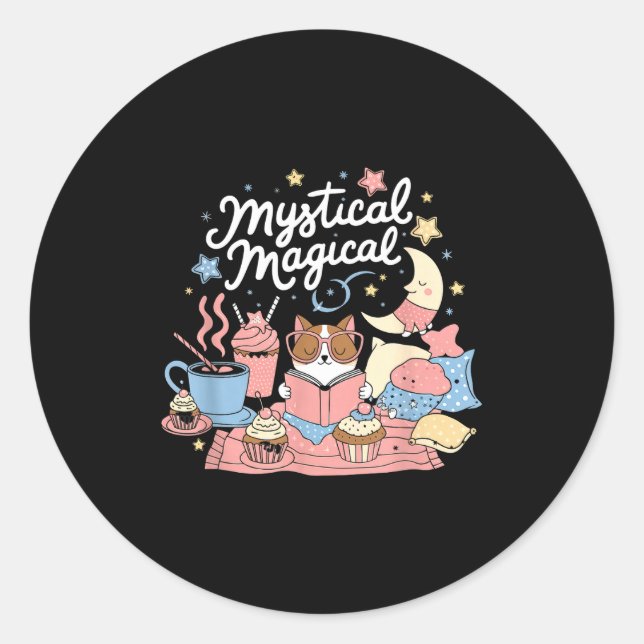 Mystical Magical Retro Aesthetic Space Gift Men Wo Classic Round Sticker (Front)