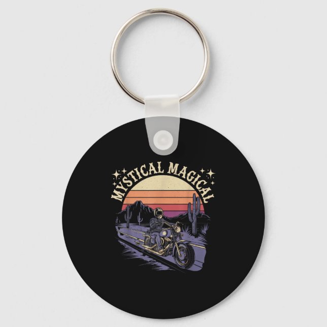 Mystical Magical Retro Aesthetic Space Gift Men Wo Key Ring (Front)