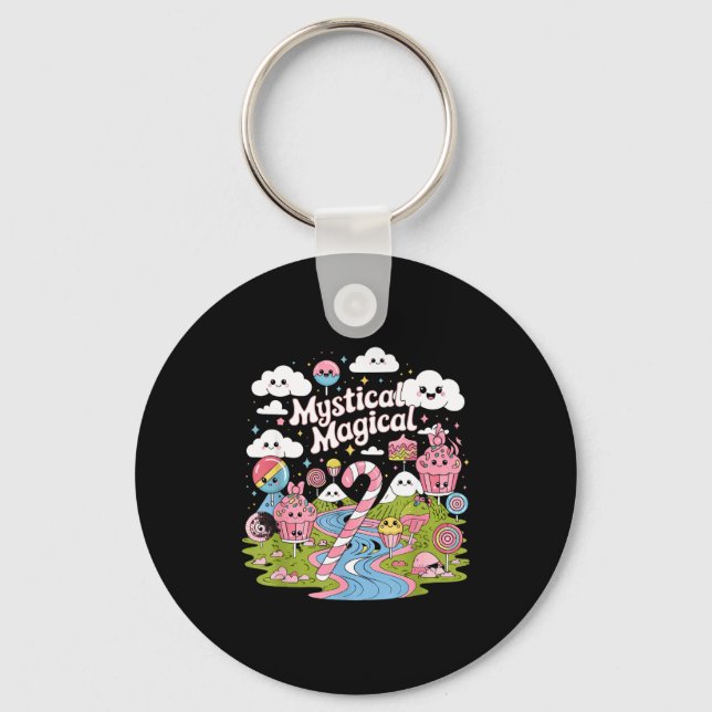 Mystical Magical Retro Aesthetic Space Gift Men Wo Key Ring (Front)