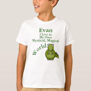 Mystical Magical World Boy's T-shirt Cute Dinosaur