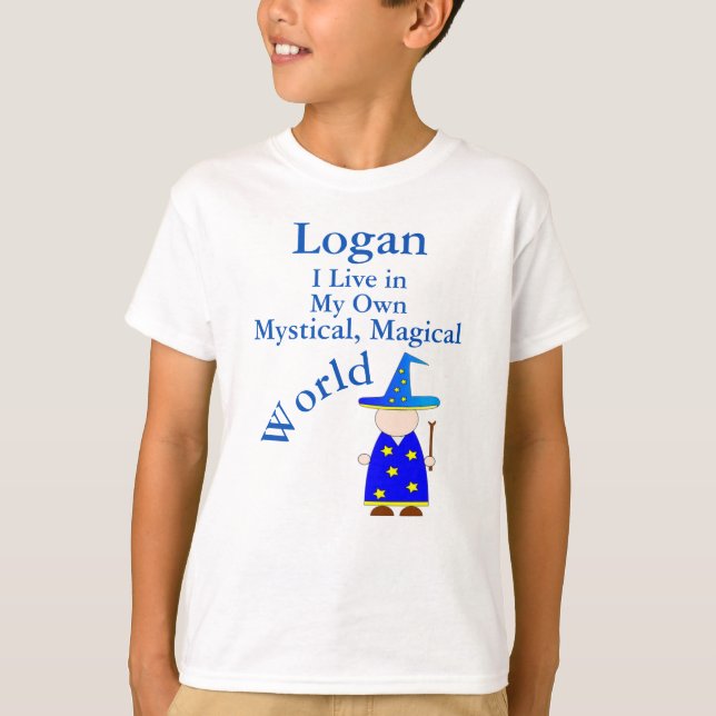Mystical Magical World Boy's T-shirt Magic Wizard (Front)
