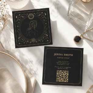 Mystical Makeup Artist Celestial Square Business Card