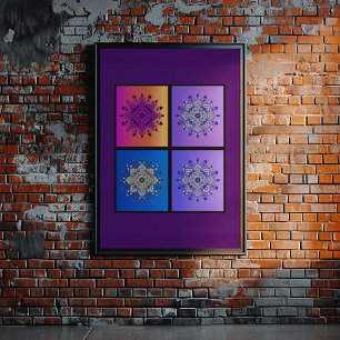 Mystical Mandala Quartet: Sunset to Midnight Poster