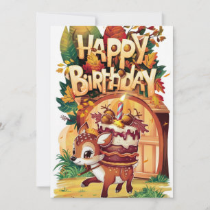 Mystical Maple Leaf Autumn Fall Happy Birthday Card