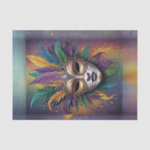 Mystical Mardi Gras Mask Decoupage   Vibrant  Tissue Paper