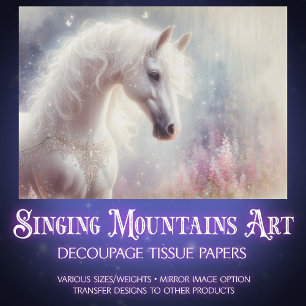Mystical Mare Horse Sparkle Art Decoupage Tissue Paper