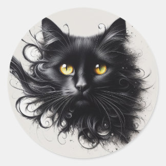 Mystical Meow Classic Round Sticker