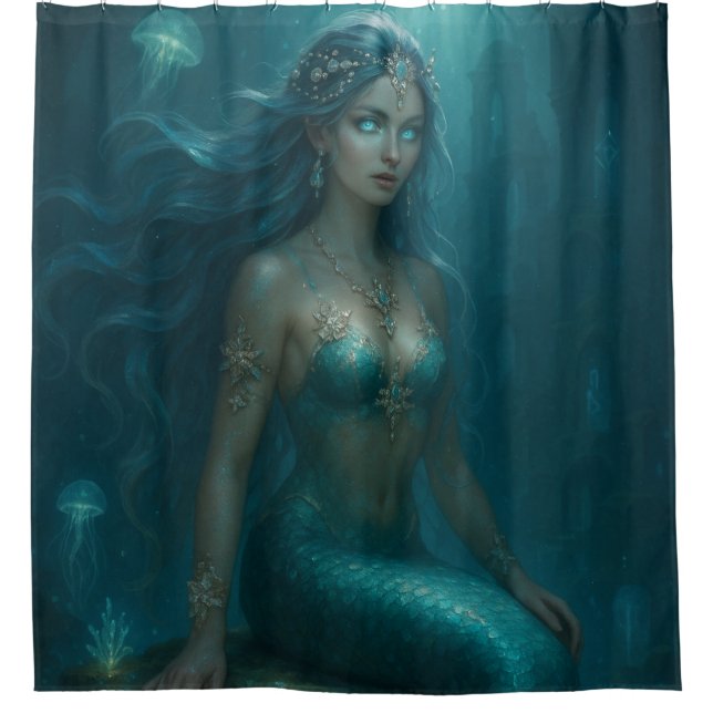Mystical Mermaid Shower Curtain (Front)