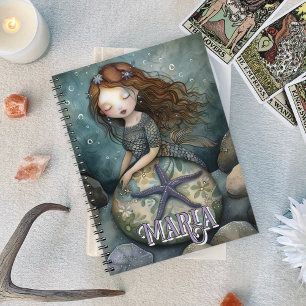 Mystical Mermaid & Starfish Sea Oracle Custom Notebook