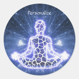 Mystical Metaphysical Meditation Personalise Classic Round Sticker
