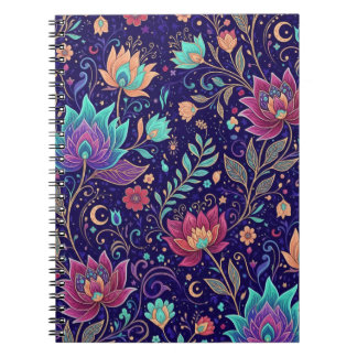 Mystical Midnight Lotus Garden Notebook