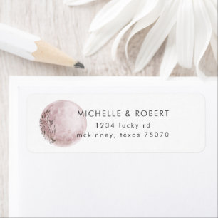 Mystical Moon Blush Pink Return Address Label