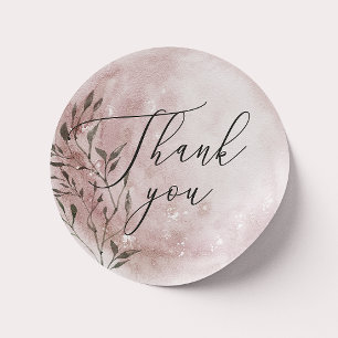 Mystical moon. Elegant script wedding thank you Classic Round Sticker