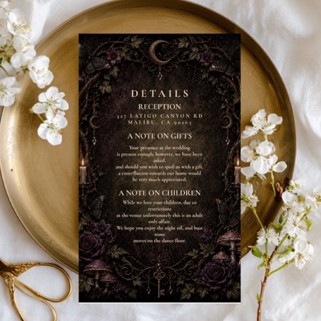 Mystical Moon Goth Forest Wedding Enclosure Card (Creator Uploaded)