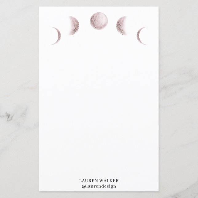 mystical moon phases blush pink monogram (Front)