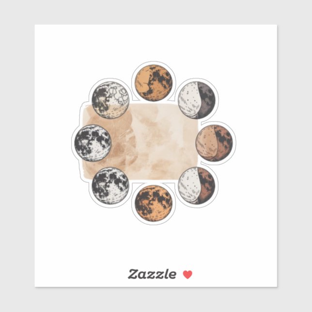 Mystical Moon Phases Sticker – Vintage Boho  (Sheet)