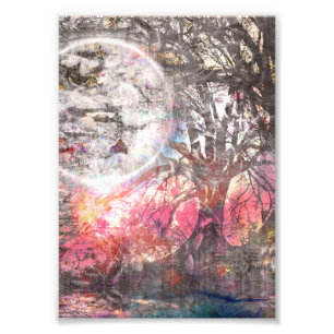 Mystical Moon Tree Photo Print