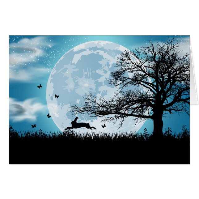 Mystical Moon with Rabbit Silhouette (Front Horizontal)