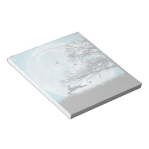 Mystical Moon with Rabbit Silhouette Notepad