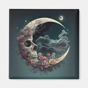 Mystical Moon with Skull  Magnet