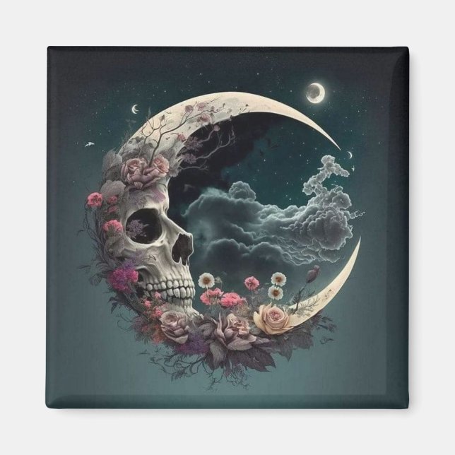 Mystical Moon with Skull  Magnet (Front)