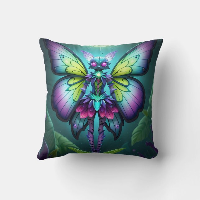Mystical Moonlit Fairy in a Enchanted Garden Cushion (Back)