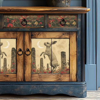 Mystical Moonlit Hare Ancient Standing Stones Tissue Paper