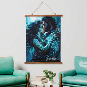 Mystical Moonlit Lovers Fantasy Romance Hanging Tapestry