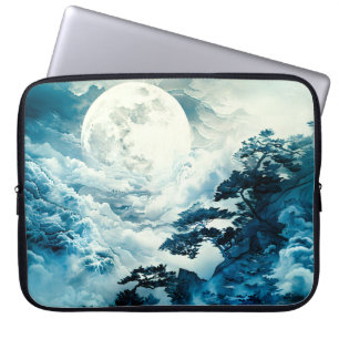 Mystical Moonlit Mountain Landscape Laptop Sleeve