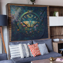 Mystical Moth and Moon Phases Portal Art LARGE