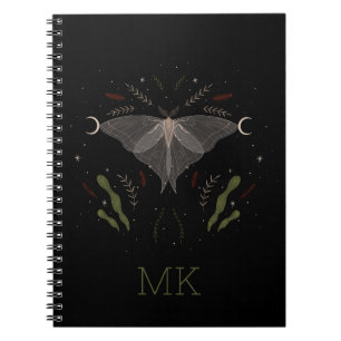 Mystical Moth Golden Butterfly Notebook