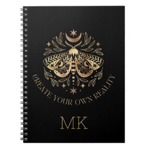 Mystical Moth Golden Butterfly Notebook