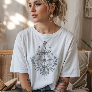 Mystical Moth & Sacred Geometry Graphic T-Shirt