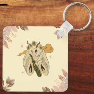 Mystical Moth, Soft Botanical Magic Key Ring