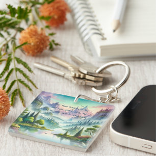 Mystical Mountains & Quote Key Ring