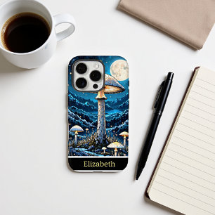 Mystical Mushroom Moonlit Forest Night iPhone 16 Pro Case