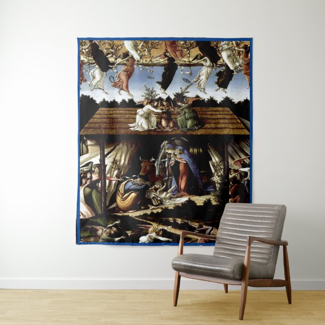 Mystical Nativity: Oil Painting by Botticelli Tapestry (In Situ)