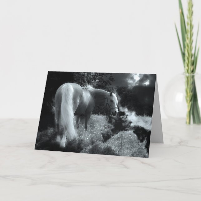 mystical night horse greeting card (Front)