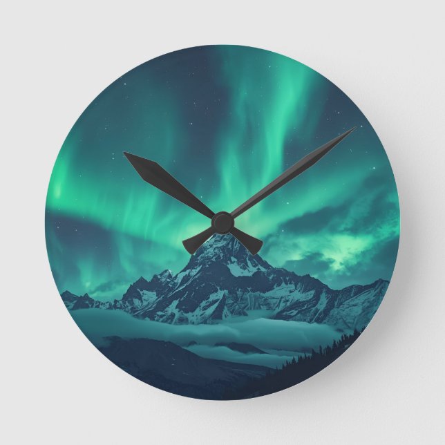 Mystical Night Sky Clock – Customisable Arctic Vie (Front)